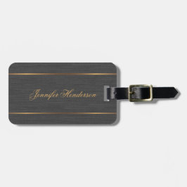 Elegant svart linnetygg guld ram professionell bagagebricka
