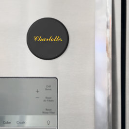 Elegant svart magnet med anpassad namntext