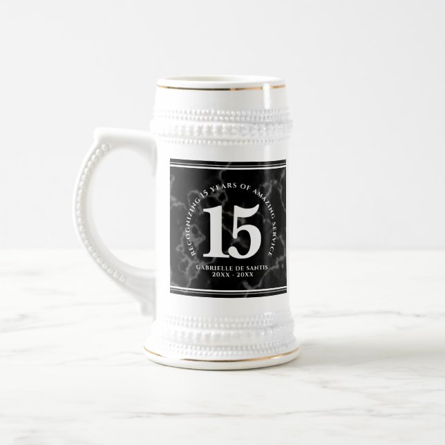 Elegant svart marmor 15 års jubileum sejdel (Vänster)