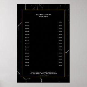 Elegant svart marmor guld affisch