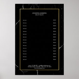 Elegant svart marmor guld affisch