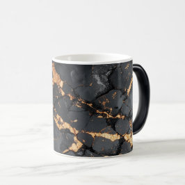 Elegant svart marmor med guldådror Modern konst Magisk Mugg
