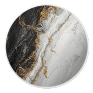Elegant svart marmor med guldstrukturerad knopp