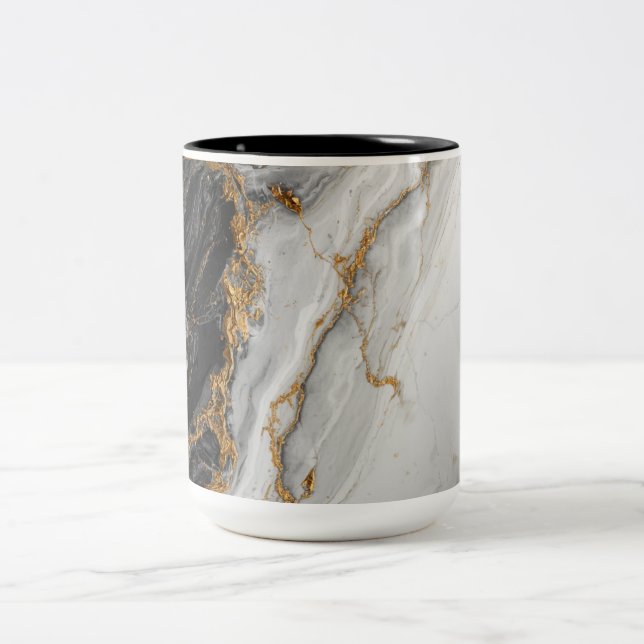 Elegant svart marmor med guldstrukturerad Två-Tonad mugg (Center)