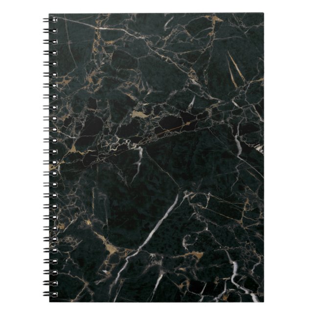 Elegant svart marmor: Texturerad bakgrund Anteckningsbok (Framsidan)