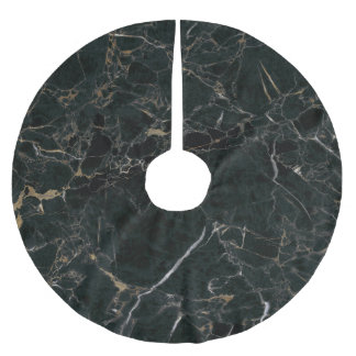 Elegant svart marmor: Texturerad bakgrund Julgransmatta Borstad Polyester