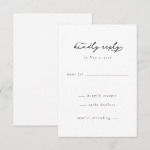 Elegant Svart Minimalistisk Kalligrafi OSA Kort