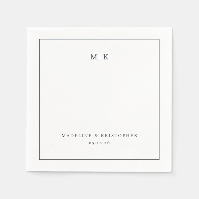 Elegant svart minimalistisk typografi pappersservett (Framsidan)
