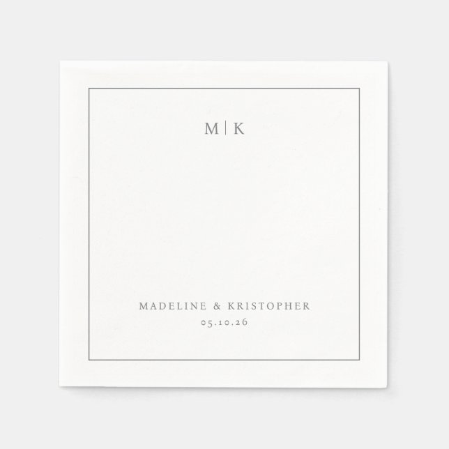 Elegant Svart Minimalistisk Typografisk Pappersservett (Framsidan)
