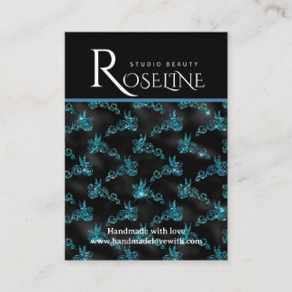 Elegant Svart och blå visning för geometriska juve Visitkort