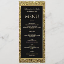 Elegant svart och glitter guld bröllop