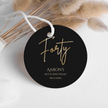 Elegant svart och guld 40-årsfest