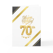 Elegant svart och guld 70-årsdag – Lyx