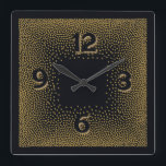 Elegant svart och guld Art Deco Fyrkantig Klocka<br><div class="desc">Underbar klockdesign. Du kommer att kärlek det som andra. Du kan fritt använda den här designen för andra produkter eller anpassa och lägga till text. Följ mig för mer. Tack. Ha en trevlig dag.</div>
