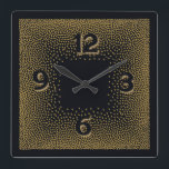 Elegant svart och guld Art Deco Fyrkantig Klocka<br><div class="desc">Underbar klockdesign. Du kommer att kärlek det som andra. Du kan fritt använda den här designen för andra produkter eller anpassa och lägga till text. Följ mig för mer. Tack. Ha en trevlig dag.</div>