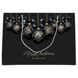 Elegant svart och guld baubles lyxjul