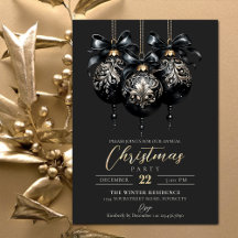 Elegant svart och guld baubles lyxjul