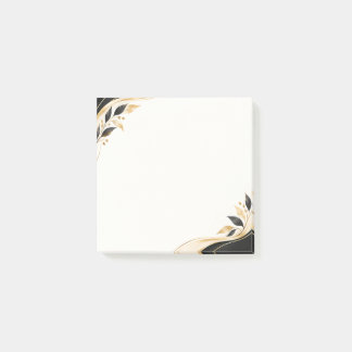 Elegant svart och guld botanisk brevpapper post-it block