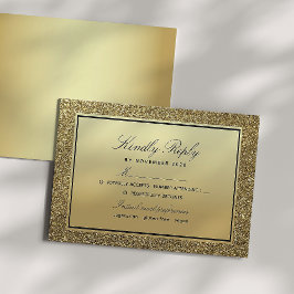 Elegant Svart och Guld Bröllop OSA Kort
