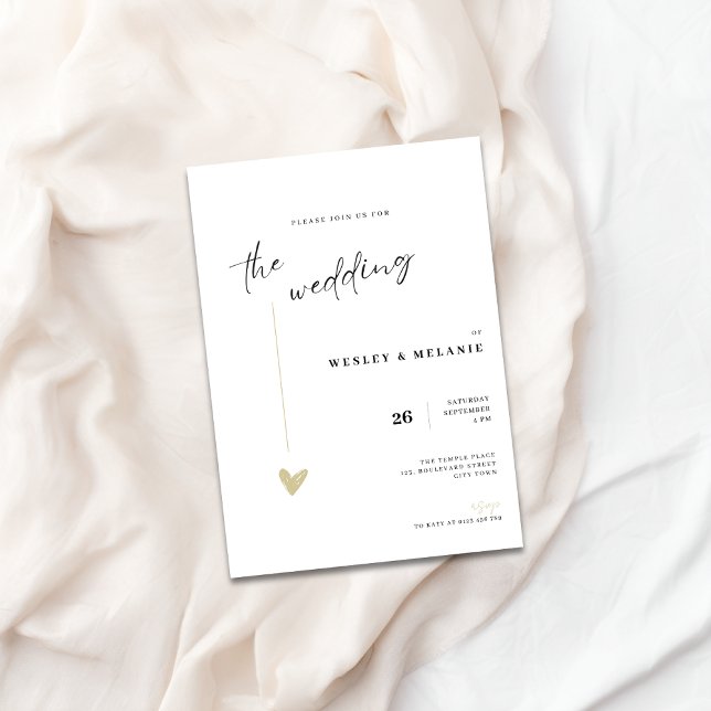 Elegant svart och guld bröllopsinbjudan inbjudningar (Elegant The Wedding Invitation)
