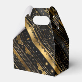 Elegant, svart och Guld-diagonalt, strimlad Presentaskar