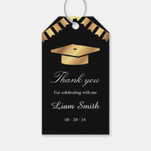 Elegant svart och guld examen tacksamhetspresent