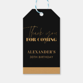 Elegant Svart och Guld Födelsedags Tack Kort