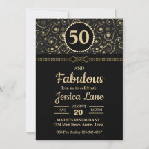 Elegant svart och guld FÖDELSEDAGSFIRANDE för alla