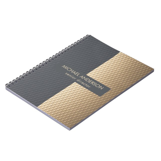 Elegant svart och guld geometrisk design anteckningsbok (Vänstra Sidan)