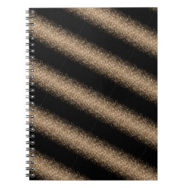Elegant svart och guld glitter Ombre Anteckningsbok