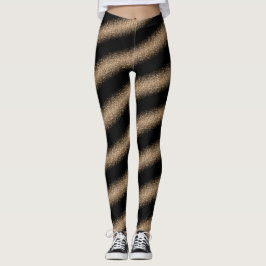 Elegant svart och guld glitter Ombre Leggings