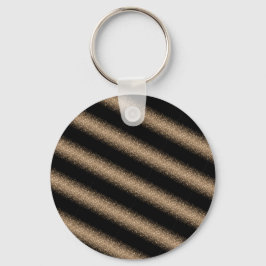 Elegant svart och guld glitter Ombre Nyckelring