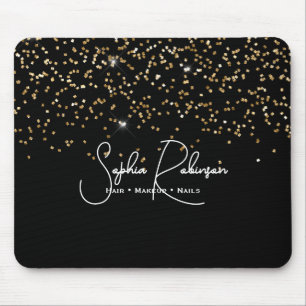 Elegant svart och guld glitter salong Business Musmatta