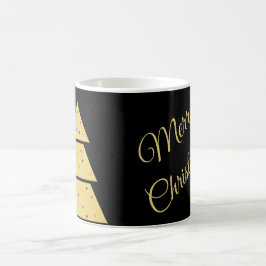 Elegant svart och guld jul kaffemugg