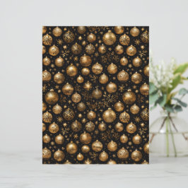 Elegant svart och guld julgransprydnad papper