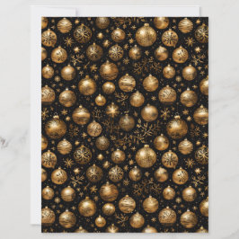 Elegant svart och guld julgransprydnad papper