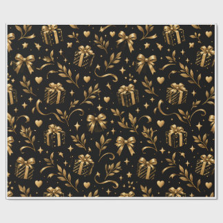 Elegant svart och guld lyxpresentpapper presentpapper