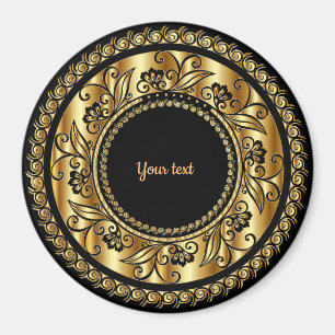 Elegant svart och guld magnet