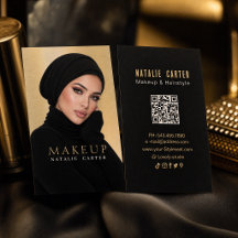 Elegant svart och guld Makeup Artist Visitkort