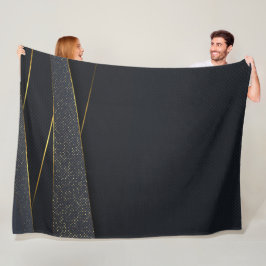 Elegant svart och guld minimalistisk design fleecefilt