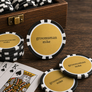 Elegant Svart och Guld Personlig Bröllopsvänner Poker Marker