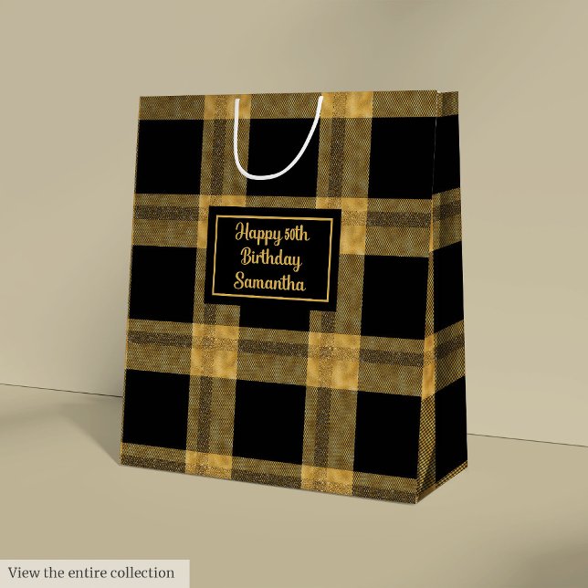Elegant svart och guld presentpåse (Classy Custom Black and Gold Gift Bag)
