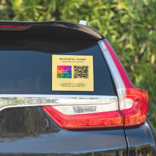 Elegant svart och guld QR-kod Logotyp Text L Stor Klistermärken