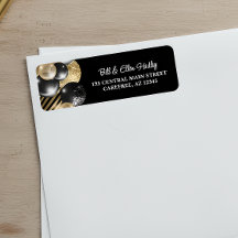 Elegant svart och guld returadressetikett