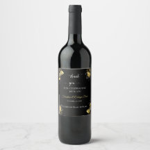 Elegant svart och guld sommarbröllop