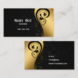 Elegant svart och guld visitkort