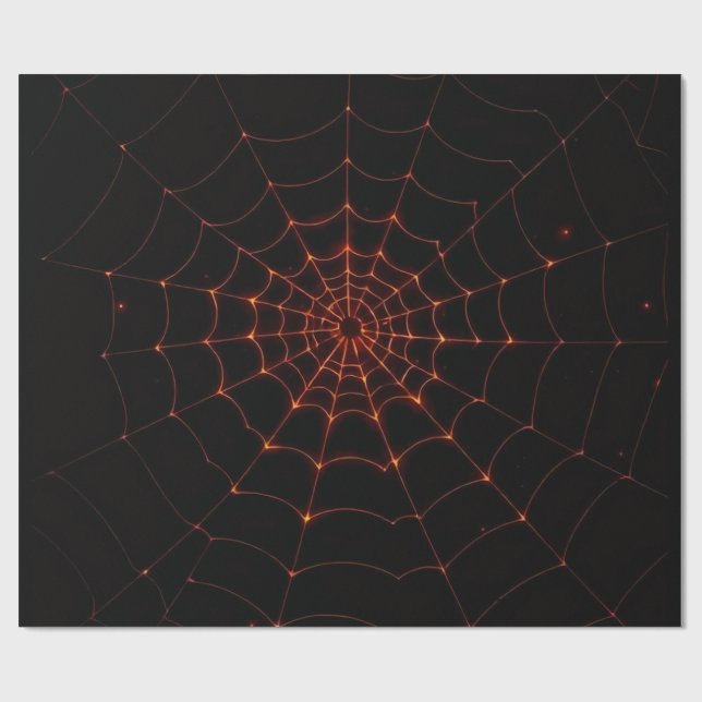 Elegant svart och orange lyx Halloween webbkonst Presentpapper (Platt)