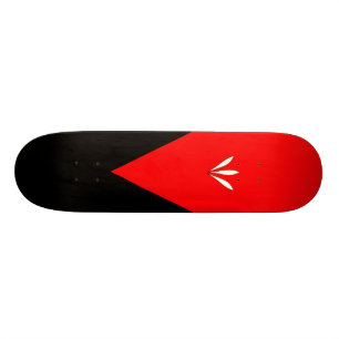 Elegant svart och röd triangel mini skateboard bräda 18,5 cm