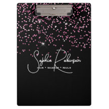 Elegant svart och rosa glitter salong Business
