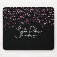 Elegant svart och rosa glitter salong Business